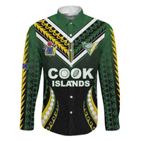 Custom Cook Islands Rugby Family Matching Long Sleeve Bodycon Dress and Hawaiian Shirt Unique Style Black Version - Polynesian Pride