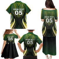 Custom Cook Islands Rugby Family Matching Puletasi and Hawaiian Shirt Unique Style Black Version - Polynesian Pride