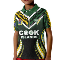Custom Cook Islands Rugby Kid Polo Shirt Unique Style Black Version LT05 Kid Black - Polynesian Pride