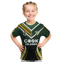 Custom Cook Islands Rugby Kid T Shirt Unique Style Black Version LT05 Black - Polynesian Pride