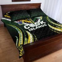 Cook Islands Rugby Quilt Bed Set Unique Style Black Version - Polynesian Pride
