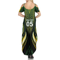 Custom Cook Islands Rugby Summer Maxi Dress Unique Style Black Version LT05 - Polynesian Pride