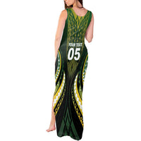 Custom Cook Islands Rugby Tank Maxi Dress Unique Style Black Version - Polynesian Pride