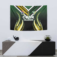 Cook Islands Rugby Tapestry Unique Style Black Version - Polynesian Pride