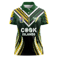 Custom Cook Islands Rugby Women Polo Shirt Unique Style Black Version LT05 Female Black - Polynesian Pride