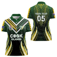Custom Cook Islands Rugby Women Polo Shirt Unique Style Black Version LT05 - Polynesian Pride