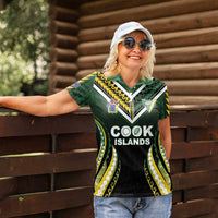 Custom Cook Islands Rugby Women Polo Shirt Unique Style Black Version LT05 - Polynesian Pride