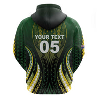 Custom Cook Islands Rugby Zip Hoodie Unique Style Black Version - Polynesian Pride