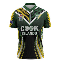 Custom Cook Islands Rugby Zipper Polo Shirt Unique Style Black Version LT05 Black - Polynesian Pride