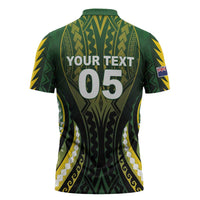 Custom Cook Islands Rugby Zipper Polo Shirt Unique Style Black Version LT05 - Polynesian Pride