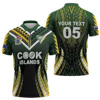 Custom Cook Islands Rugby Zipper Polo Shirt Unique Style Black Version LT05 - Polynesian Pride
