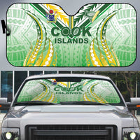 Cook Islands Rugby Auto Sun Shade Unique Style White Version - Polynesian Pride