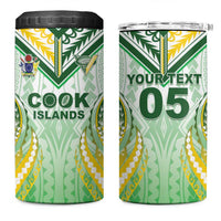 Custom Cook Islands Rugby 4 in 1 Can Cooler Tumbler Unique Style White Version LT05 One Size: 16 oz White - Polynesian Pride