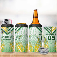 Custom Cook Islands Rugby 4 in 1 Can Cooler Tumbler Unique Style White Version LT05 - Polynesian Pride