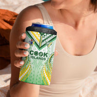 Custom Cook Islands Rugby 4 in 1 Can Cooler Tumbler Unique Style White Version LT05 - Polynesian Pride