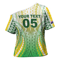 Custom Cook Islands Rugby Cross Shoulder Shirt Unique Style White Version LT05 - Polynesian Pride
