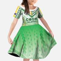 Custom Cook Islands Rugby Family Matching Off The Shoulder Long Sleeve Dress and Hawaiian Shirt Unique Style White Version - Polynesian Pride