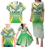 Custom Cook Islands Rugby Family Matching Puletasi and Hawaiian Shirt Unique Style White Version LT05 - Polynesian Pride