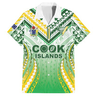 Custom Cook Islands Rugby Family Matching Puletasi and Hawaiian Shirt Unique Style White Version LT05 Dad's Shirt - Short Sleeve White - Polynesian Pride