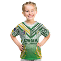 Custom Cook Islands Rugby Kid T Shirt Unique Style White Version LT05 White - Polynesian Pride