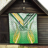 Cook Islands Rugby Quilt Unique Style White Version - Polynesian Pride