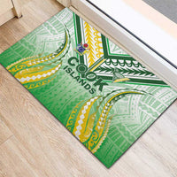 Cook Islands Rugby Rubber Doormat Unique Style White Version - Polynesian Pride