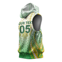 Custom Cook Islands Rugby Sleeveless Hoodie Unique Style White Version - Polynesian Pride
