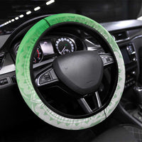 Cook Islands Rugby Steering Wheel Cover Unique Style White Version - Polynesian Pride