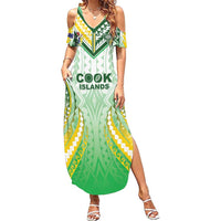 Custom Cook Islands Rugby Summer Maxi Dress Unique Style White Version LT05 Women White - Polynesian Pride