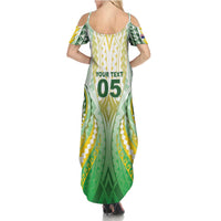 Custom Cook Islands Rugby Summer Maxi Dress Unique Style White Version LT05 - Polynesian Pride