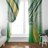 Cook Islands Rugby Window Curtain Unique Style White Version - Polynesian Pride