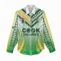 Custom Cook Islands Rugby Women Casual Shirt Unique Style White Version - Polynesian Pride