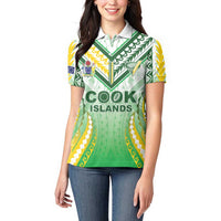 Custom Cook Islands Rugby Women Polo Shirt Unique Style White Version LT05 - Polynesian Pride