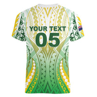 Custom Cook Islands Rugby Women V-Neck T-Shirt Unique Style White Version LT05 - Polynesian Pride
