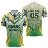 Custom Cook Islands Rugby Zipper Polo Shirt Unique Style White Version LT05 - Polynesian Pride