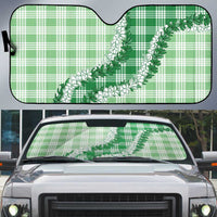 Green Hawaii Palaka Auto Sun Shade Hawaiian Honohono Lei LT05 Green - Polynesian Pride