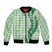 Green Hawaii Palaka Bomber Jacket Hawaiian Honohono Lei LT05 Unisex Green - Polynesian Pride