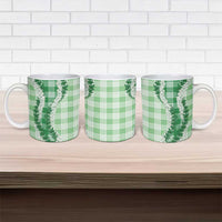 Green Hawaii Palaka Ceramic Mug Hawaiian Honohono Lei LT05 - Polynesian Pride