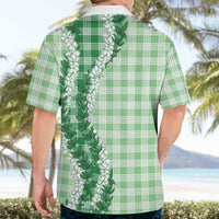 Green Hawaii Palaka Hawaiian Shirt Hawaiian Honohono Lei