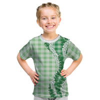 Green Hawaii Palaka Kid T Shirt Hawaiian Honohono Lei LT05 Green - Polynesian Pride