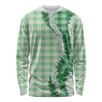 Green Hawaii Palaka Long Sleeve Shirt Hawaiian Honohono Lei LT05 Unisex Green - Polynesian Pride