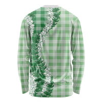 Green Hawaii Palaka Long Sleeve Shirt Hawaiian Honohono Lei LT05 - Polynesian Pride