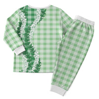 Green Hawaii Palaka Pajama Set Hawaiian Honohono Lei LT05 - Polynesian Pride