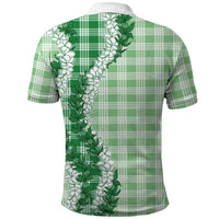 Green Hawaii Palaka Polo Shirt Hawaiian Honohono Lei LT05 - Polynesian Pride