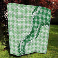 Green Hawaii Palaka Quilt Hawaiian Honohono Lei