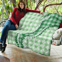 Green Hawaii Palaka Quilt Hawaiian Honohono Lei
