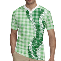 Green Hawaii Palaka Rugby Jersey Hawaiian Honohono Lei LT05 - Polynesian Pride