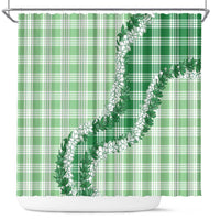 Green Hawaii Palaka Shower Curtain Hawaiian Honohono Lei LT05 Green - Polynesian Pride