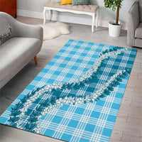 Blue Hawaii Palaka Area Rug Hawaiian Honohono Lei