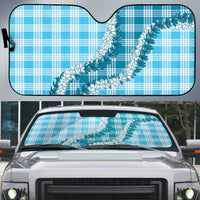 Blue Hawaii Palaka Auto Sun Shade Hawaiian Honohono Lei LT05 Blue - Polynesian Pride